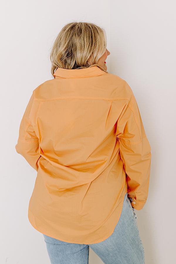 Sending Good Luck Button Up Top In Orange Curves Product Image