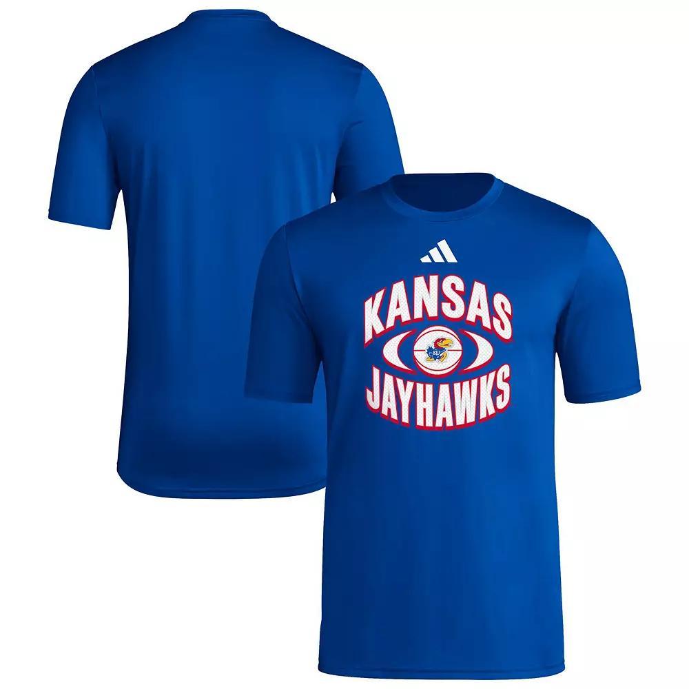 Men's adidas Royal Kansas Jayhawks Basketball On Court Orbit Pregame T-Shirt,  Product Image