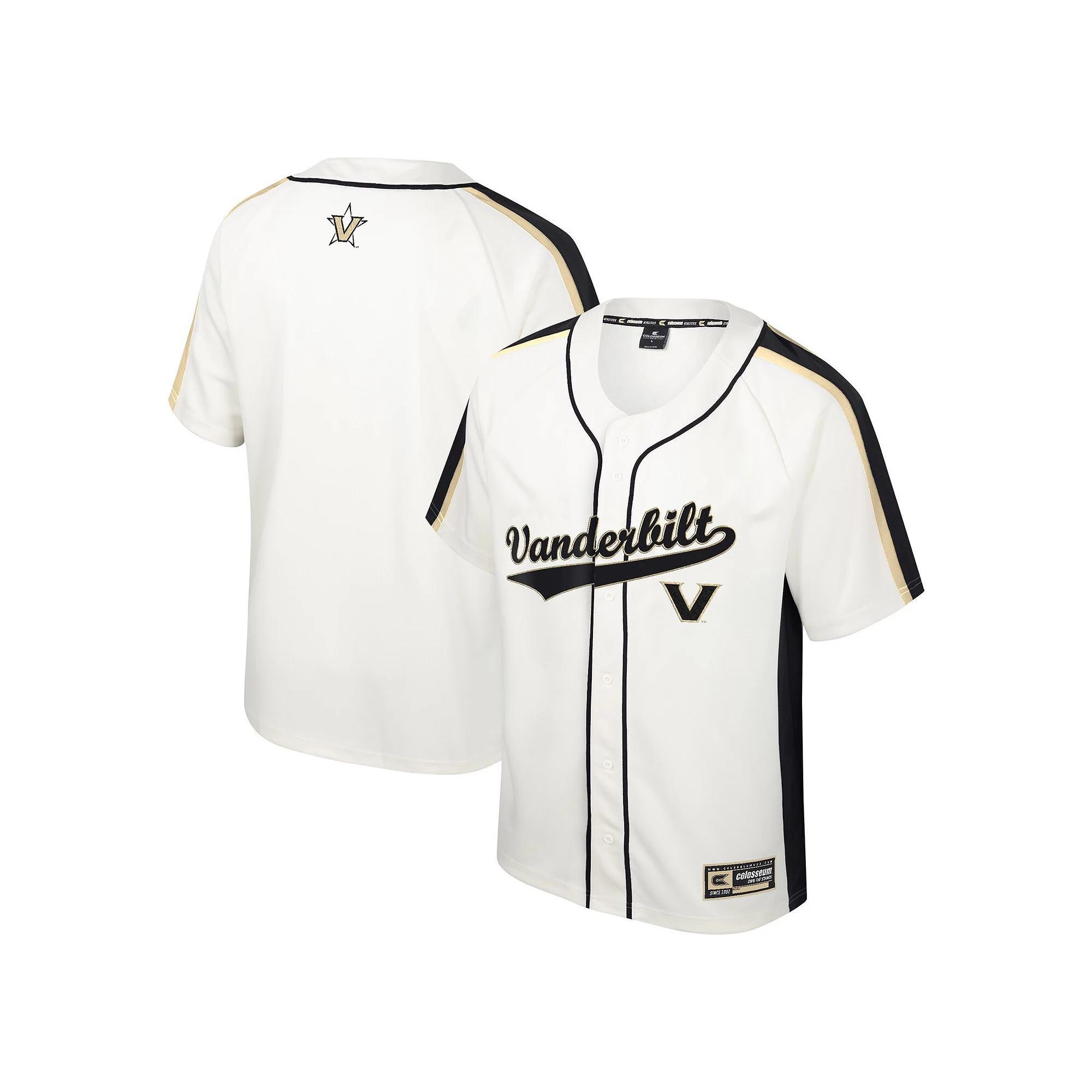 Men's Colosseum Cream Vanderbilt Commodores Ruth Button-Up Baseball Jersey,  Product Image