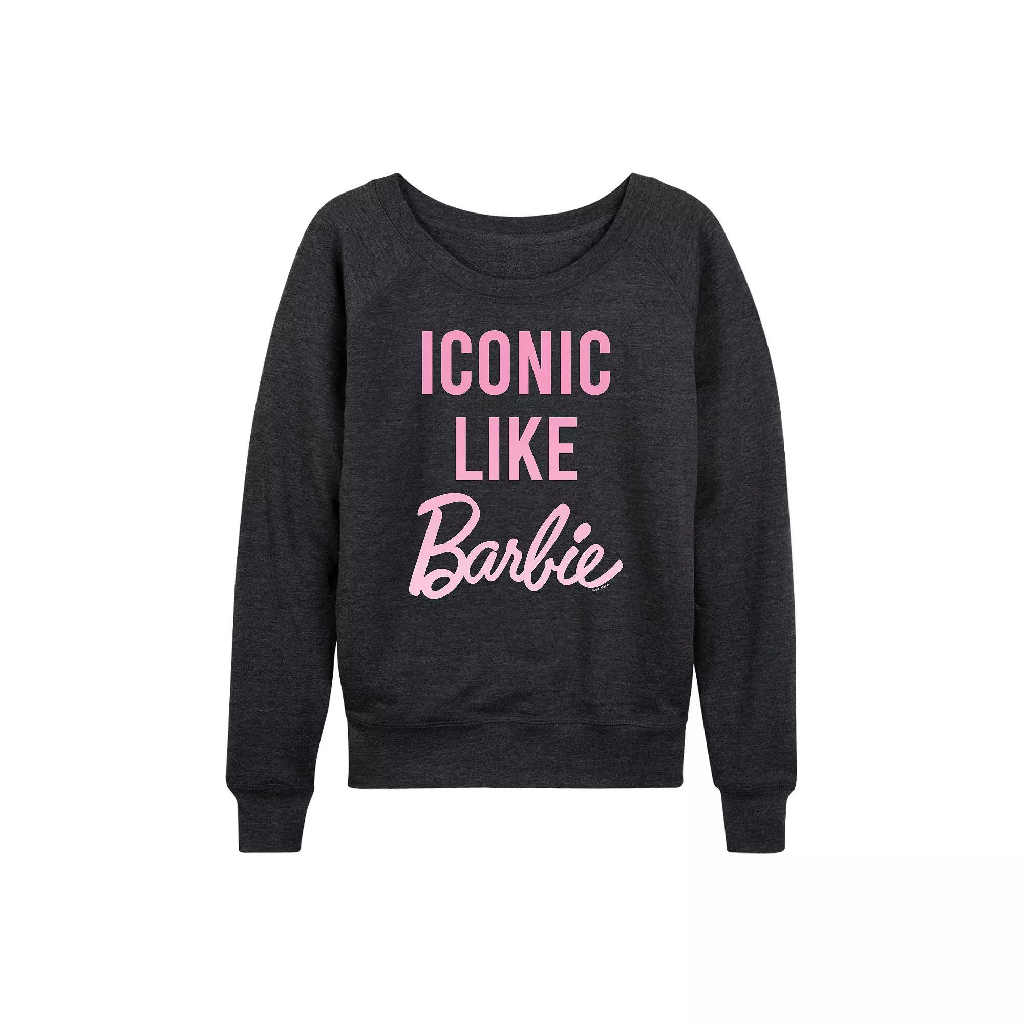 Women's Barbie® Iconic French Terry Long Sleeve Tee, Girl's,  Product Image