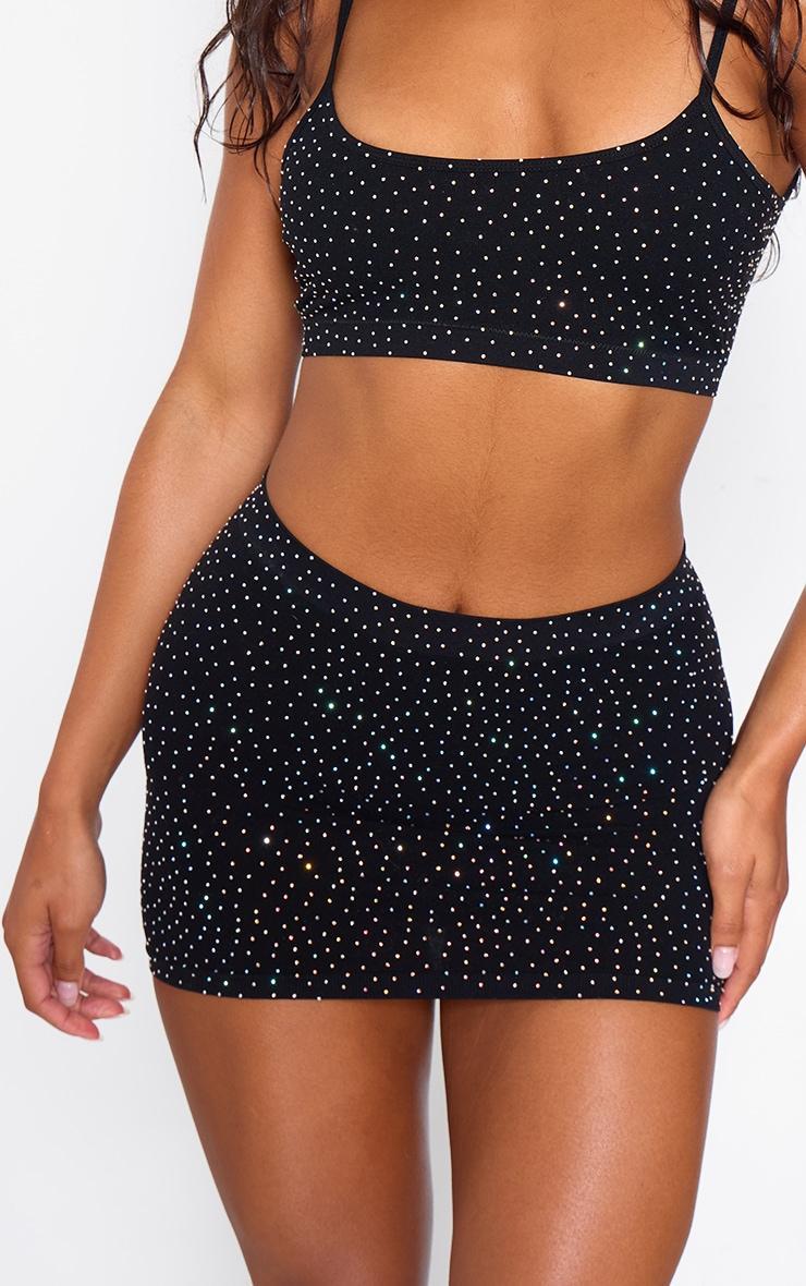 Black Hot Fix Seamless Mini Skirt Product Image