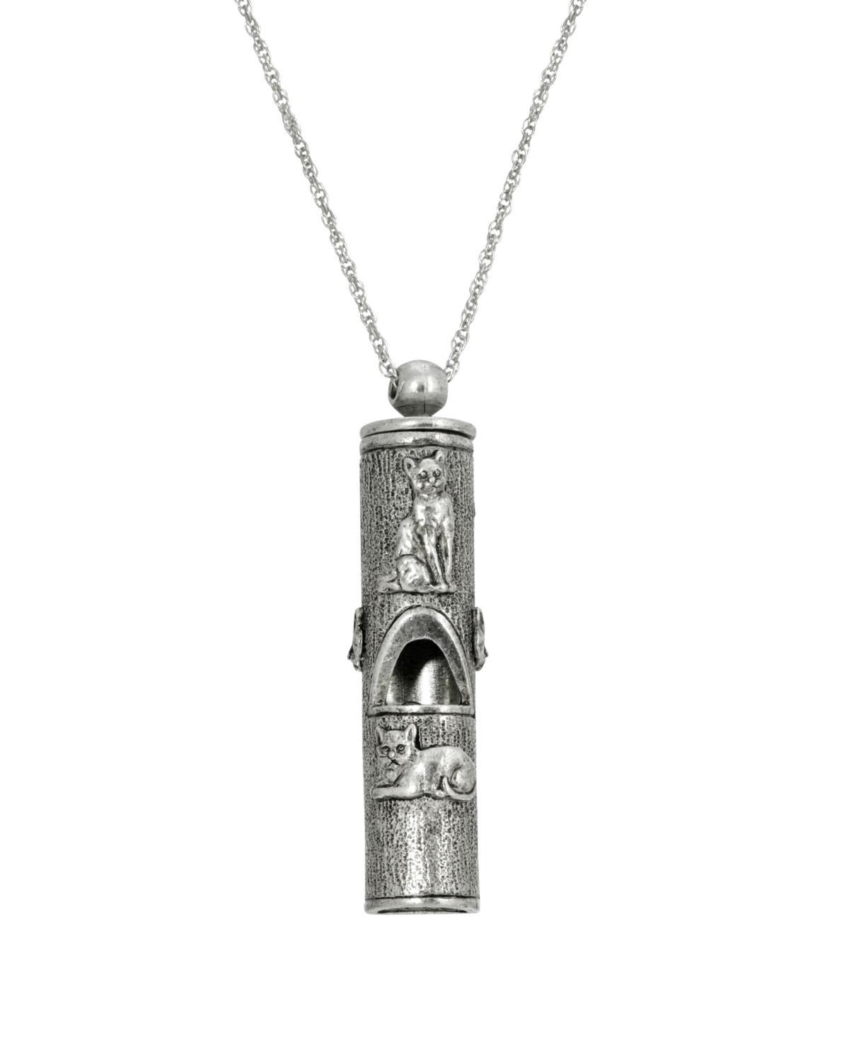 1928 Cat Whistle Necklace, Womens, Silver Tone Product Image