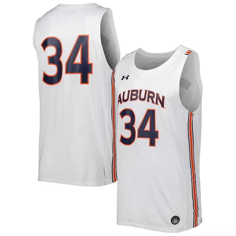 Men's Under Armour White Auburn Tigers Replica Basketball Jersey, Size: XL Product Image