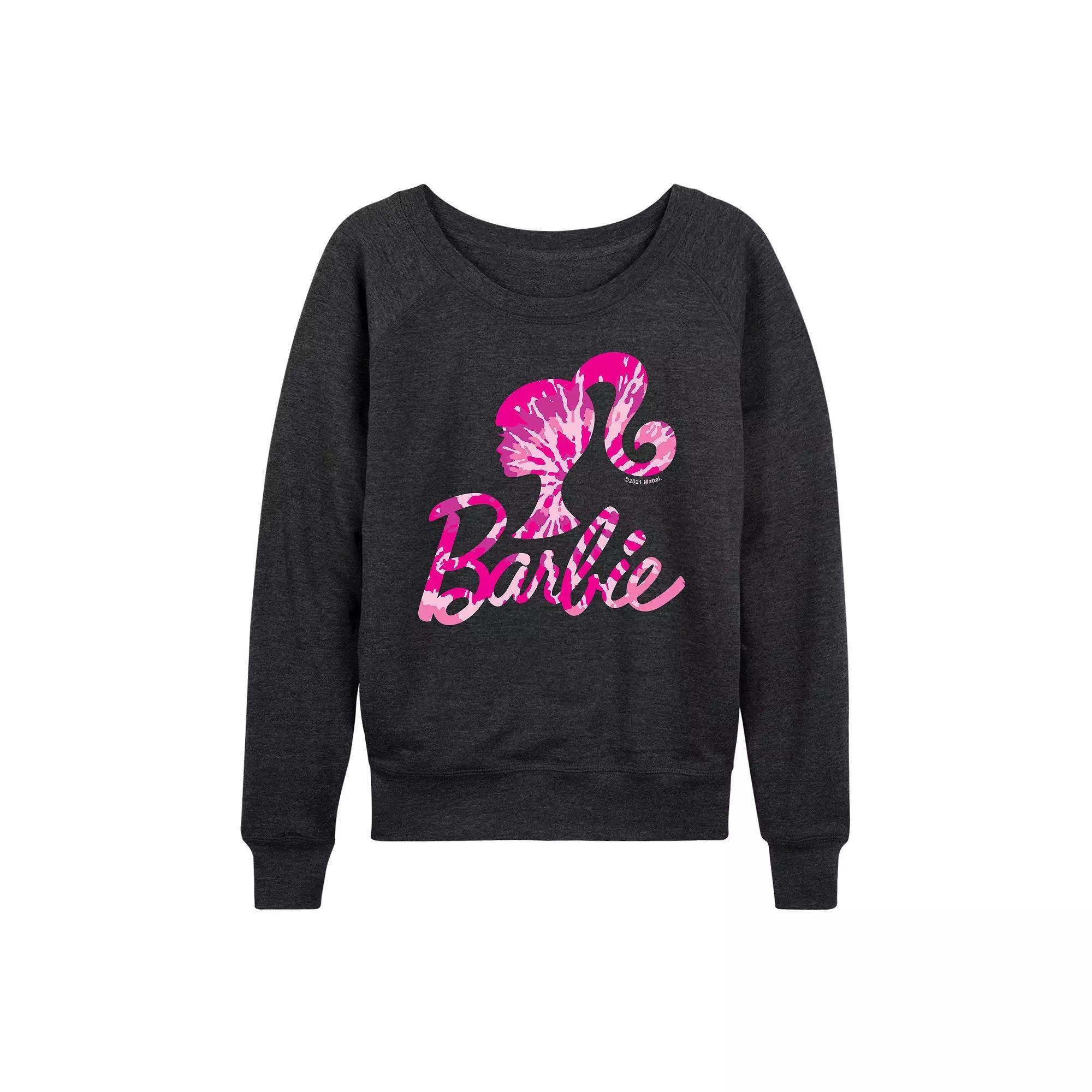 Women's Barbie® Logo French Terry Long Sleeve Tee, Girl's,  Product Image