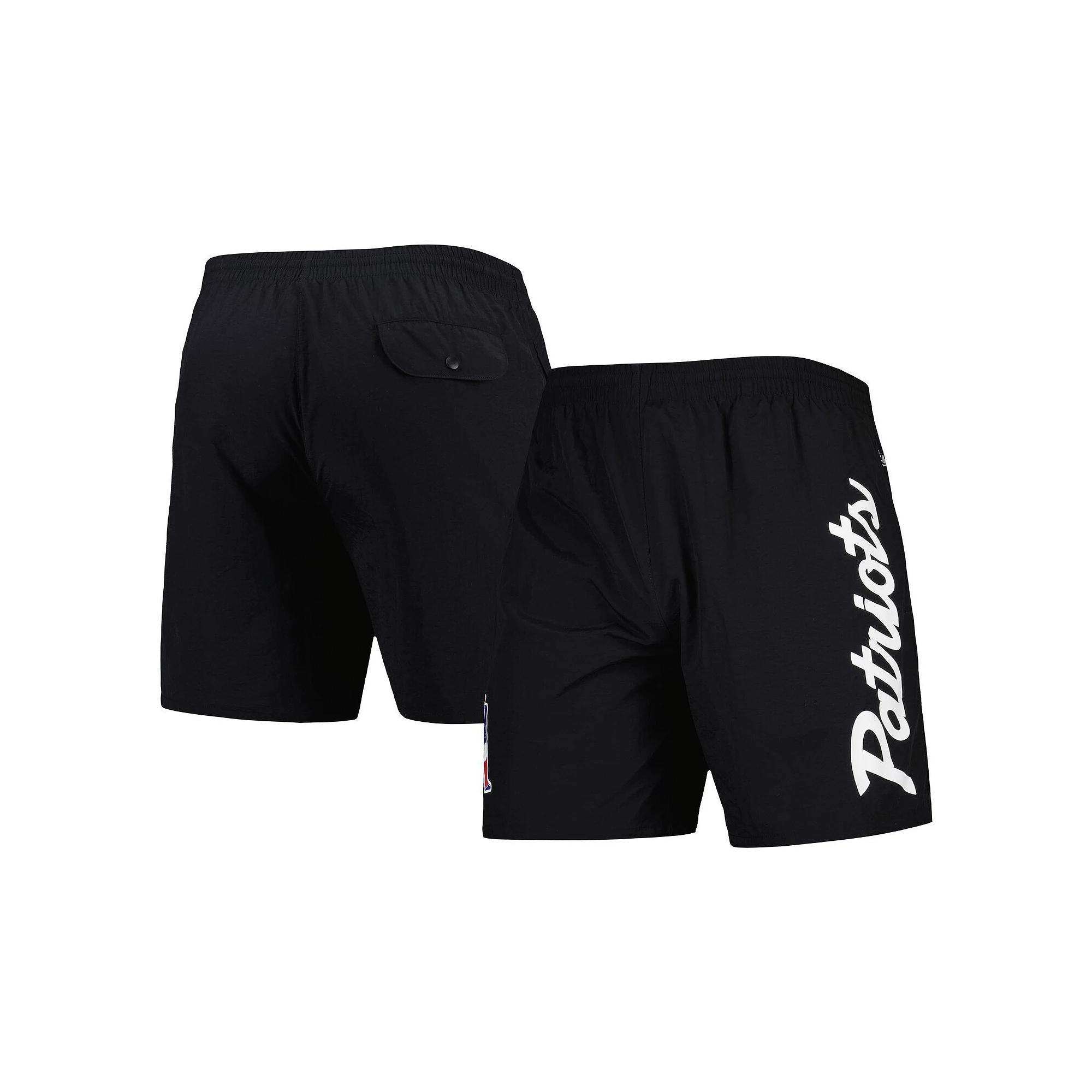 Men's Mitchell & Ness Black New England Patriots Team Essentials Nylon Shorts,  Product Image