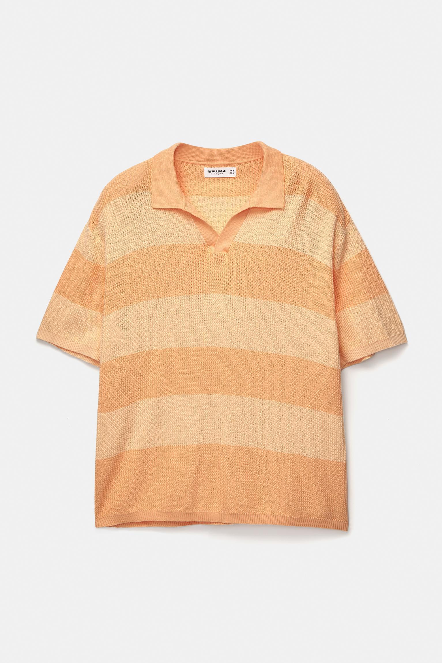Textured striped polo shirt Product Image