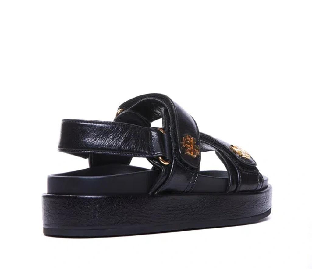 TORY BURCH Kira Leather Dual-band Sport Sandals In 001 Perfect Black Product Image