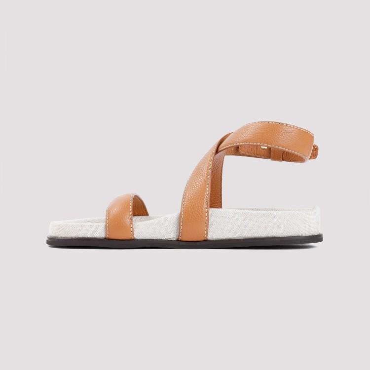 TOTÊME Suede Flat Sandals In Orange Product Image