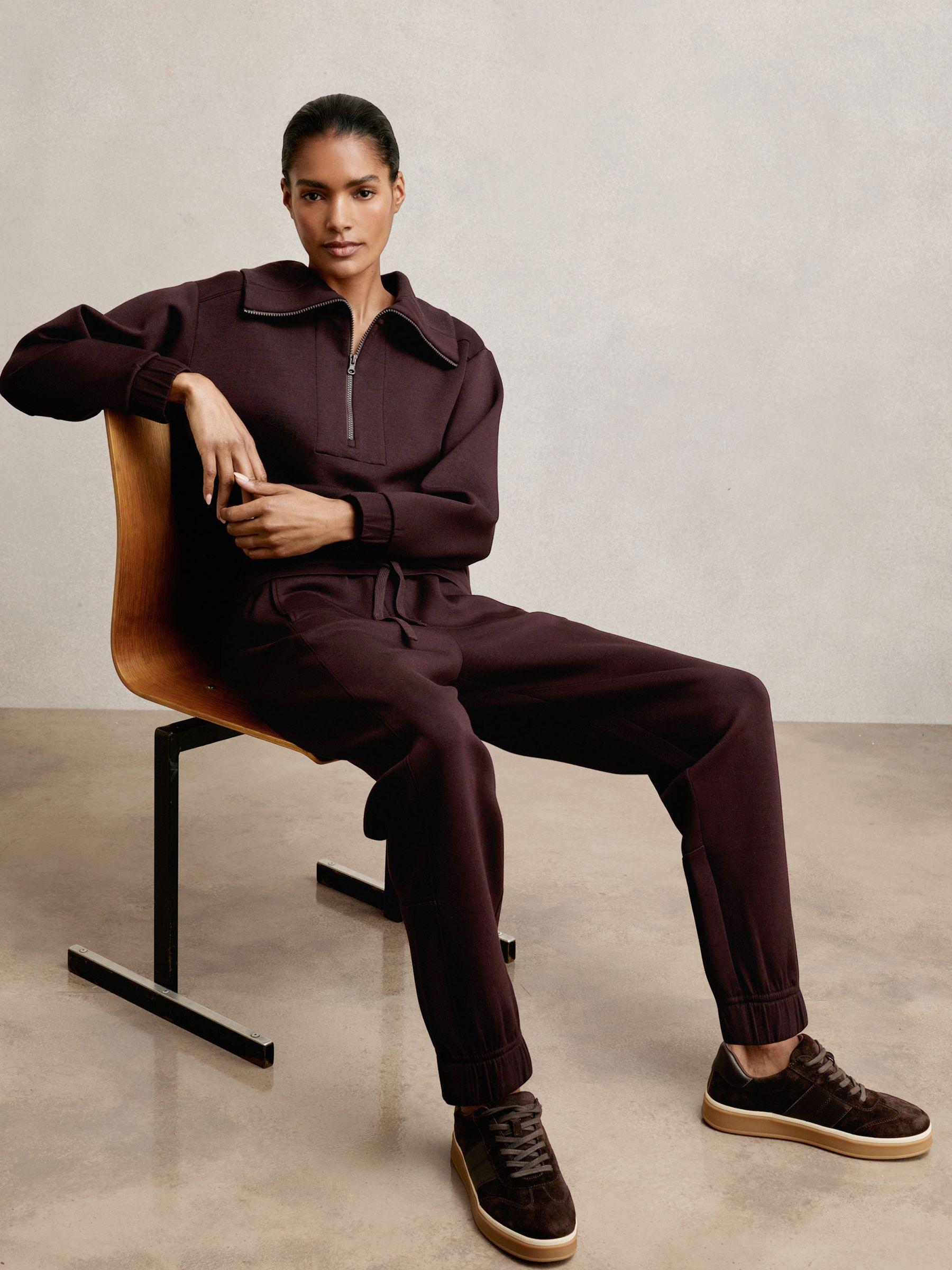 Interlock Tapered Joggers in Plum Product Image