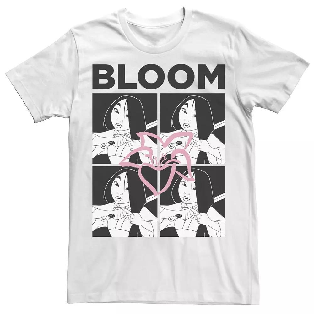 Disney's Mulan Men's Black & White Box Up Bloom Tee,  Product Image