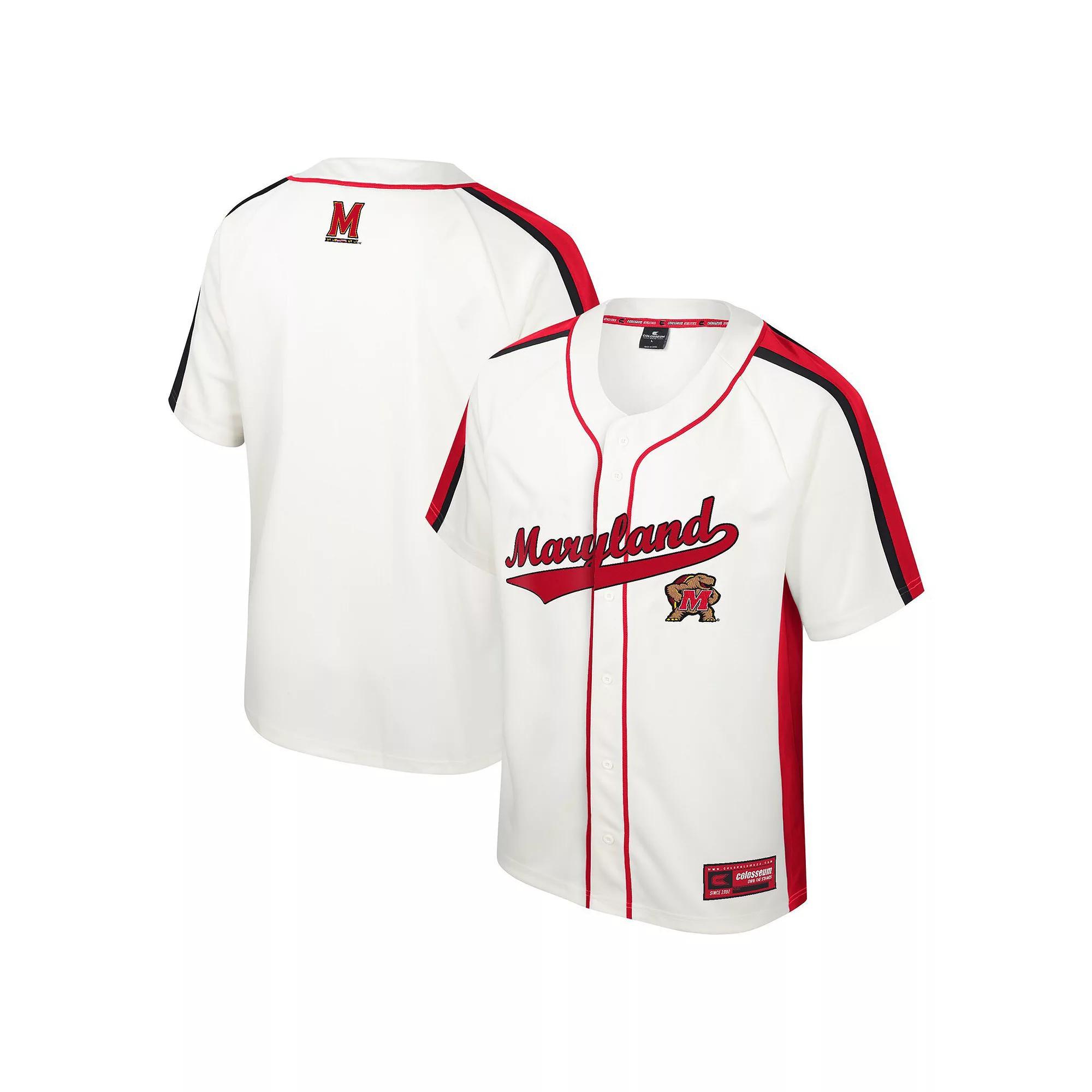 Men's Colosseum Cream Maryland Terrapins Ruth Button-Up Baseball Jersey, Size: 2XL, Beige Product Image