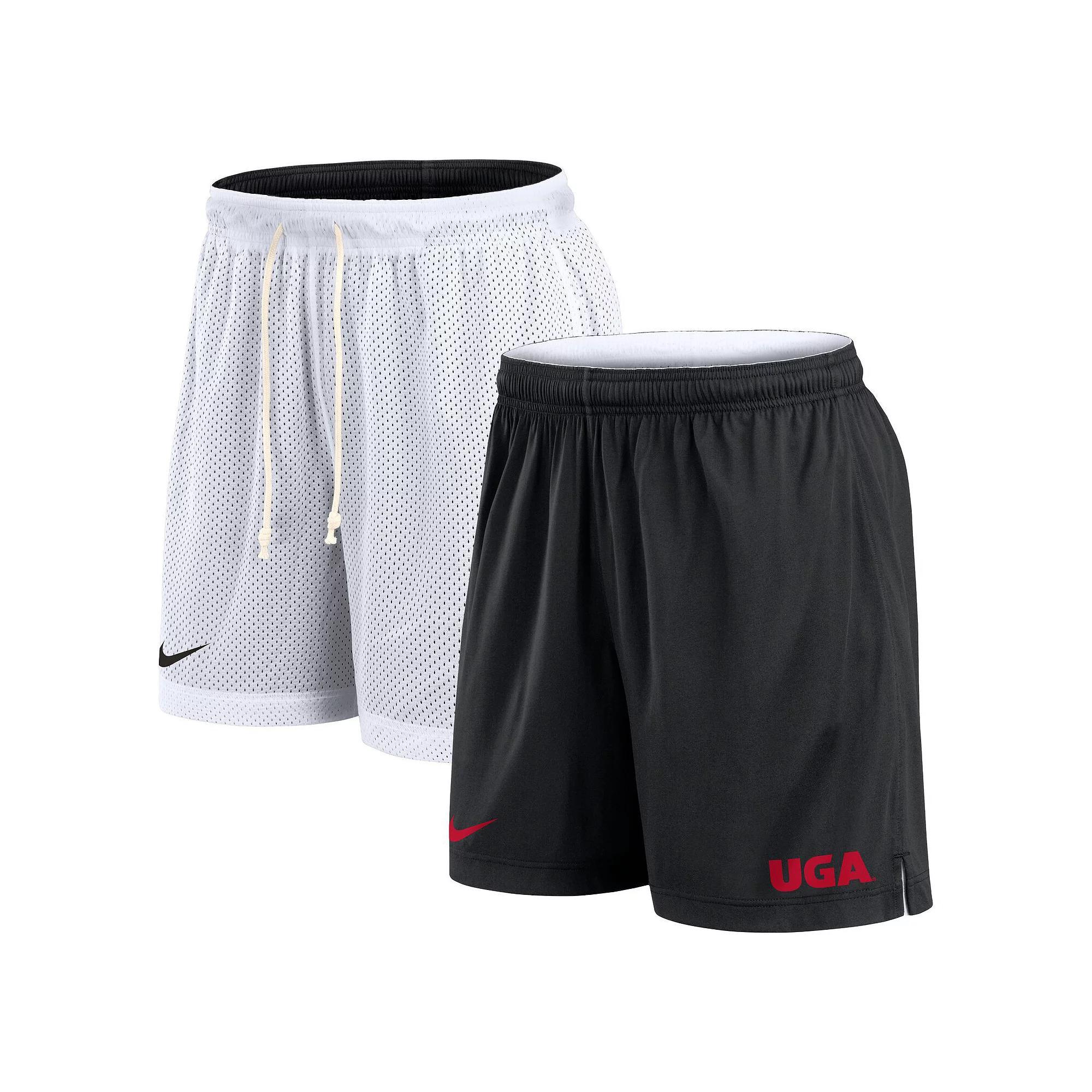 Men's Nike White/Black Georgia Bulldogs Primetime Reversible Performance Shorts, Size: 2XL Product Image