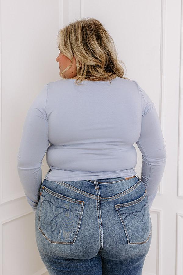 Sassy and Chic Top in Sky Blue Curves Product Image