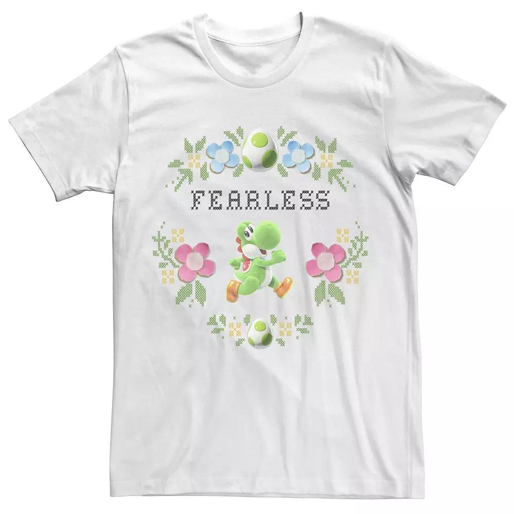 Men's Nintendo Yoshi Fearless Flower Tee, Size: XL, White Product Image