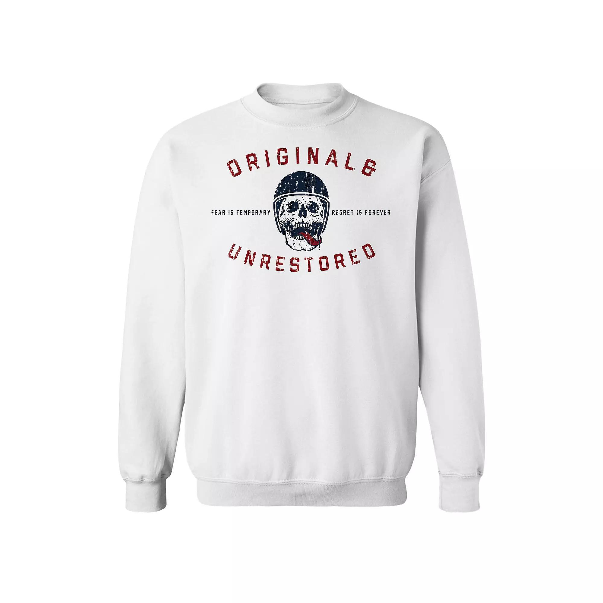 Men's Original & Unrestored Fear Fleece Graphic Sweatshirt, Size: XXL, White Product Image
