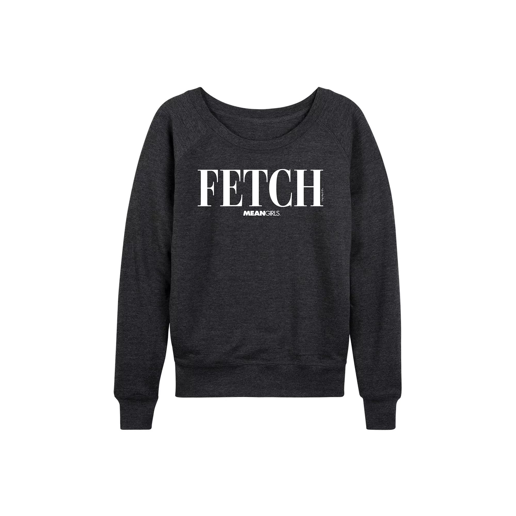 Women's Mean Girls Fetch French Terry Long Sleeve Tee, Size: XL, Heather Grey Product Image