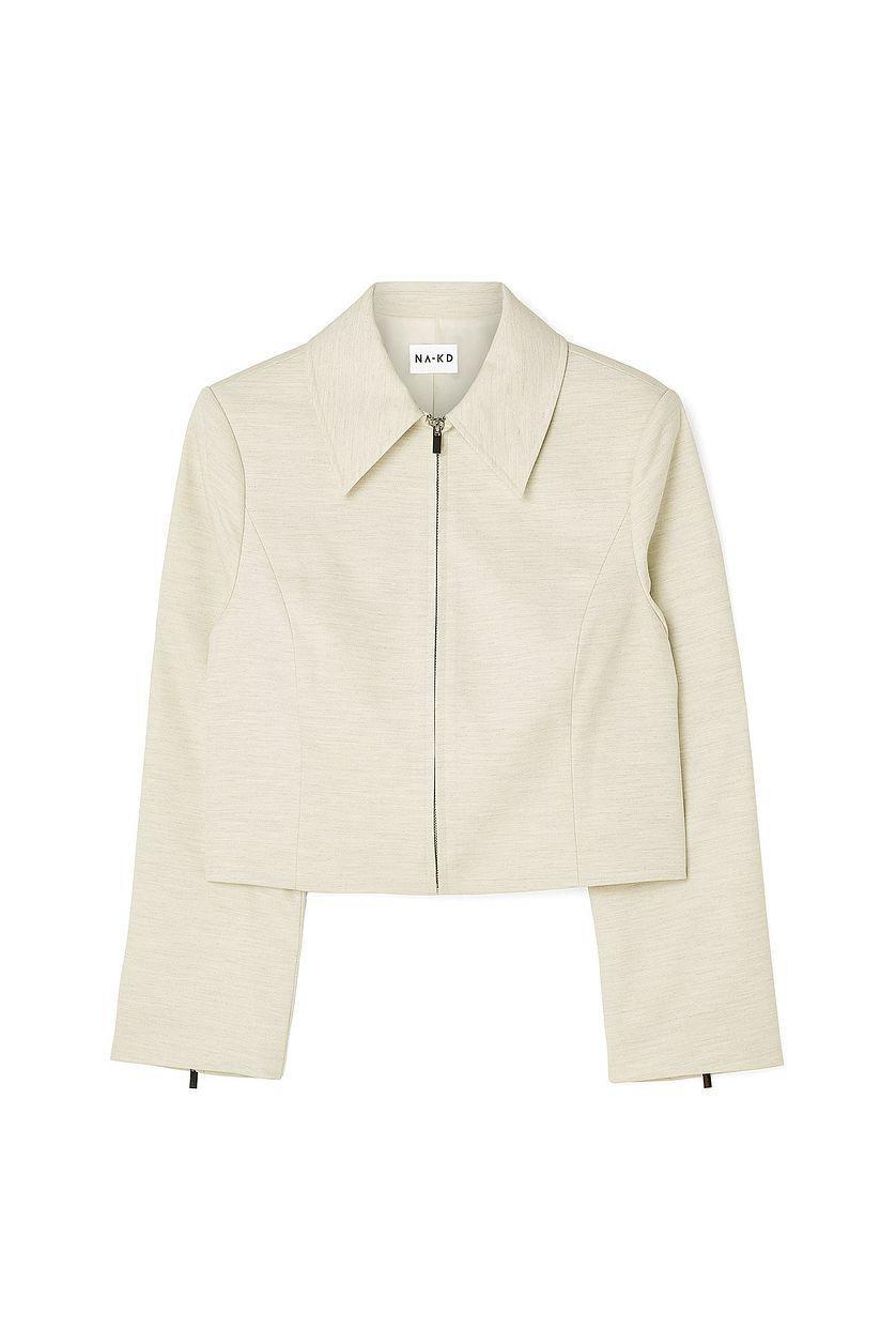 Zip Detail Jacket Beige Product Image