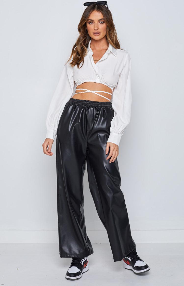 Zarah Black PU Pants Product Image