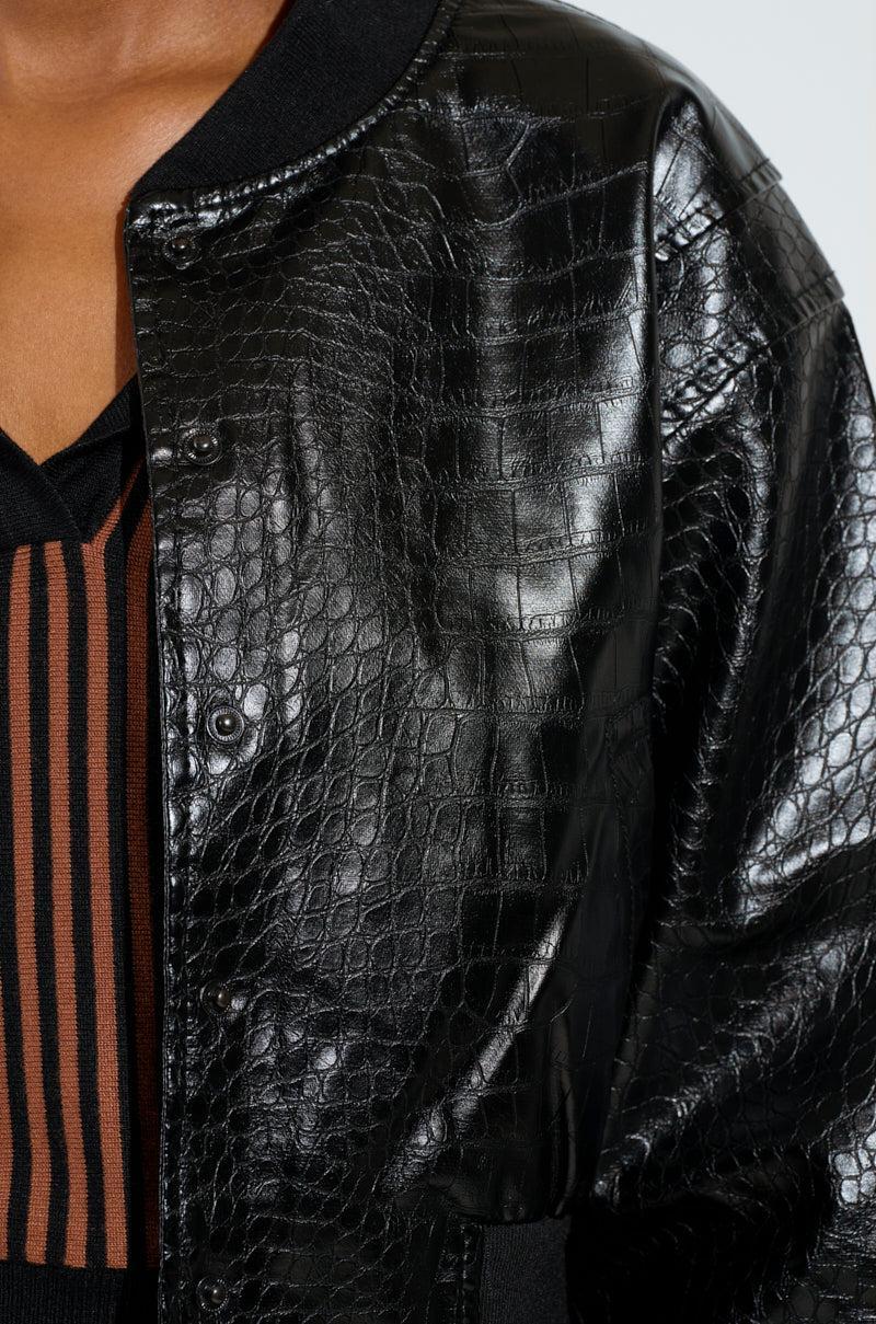 WHAT I WANT FAUX LEATHER BOMBER Product Image