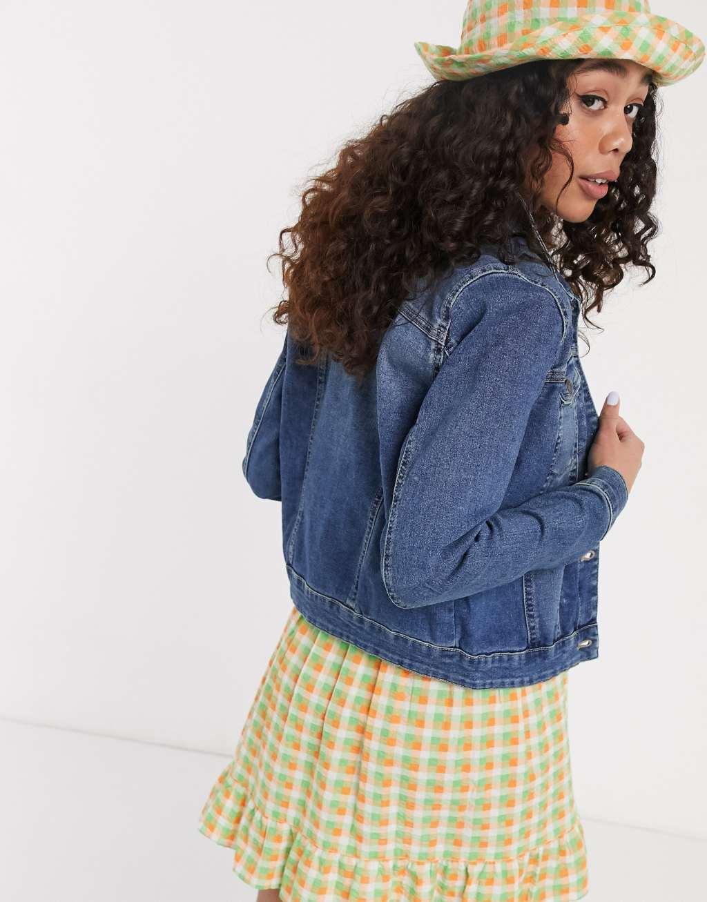 Noisy May denim jacket in blue Product Image