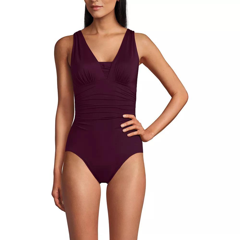 Women's Lands' End Grecian Slendersuit Tummy Control One-Piece Swimsuit,  Product Image