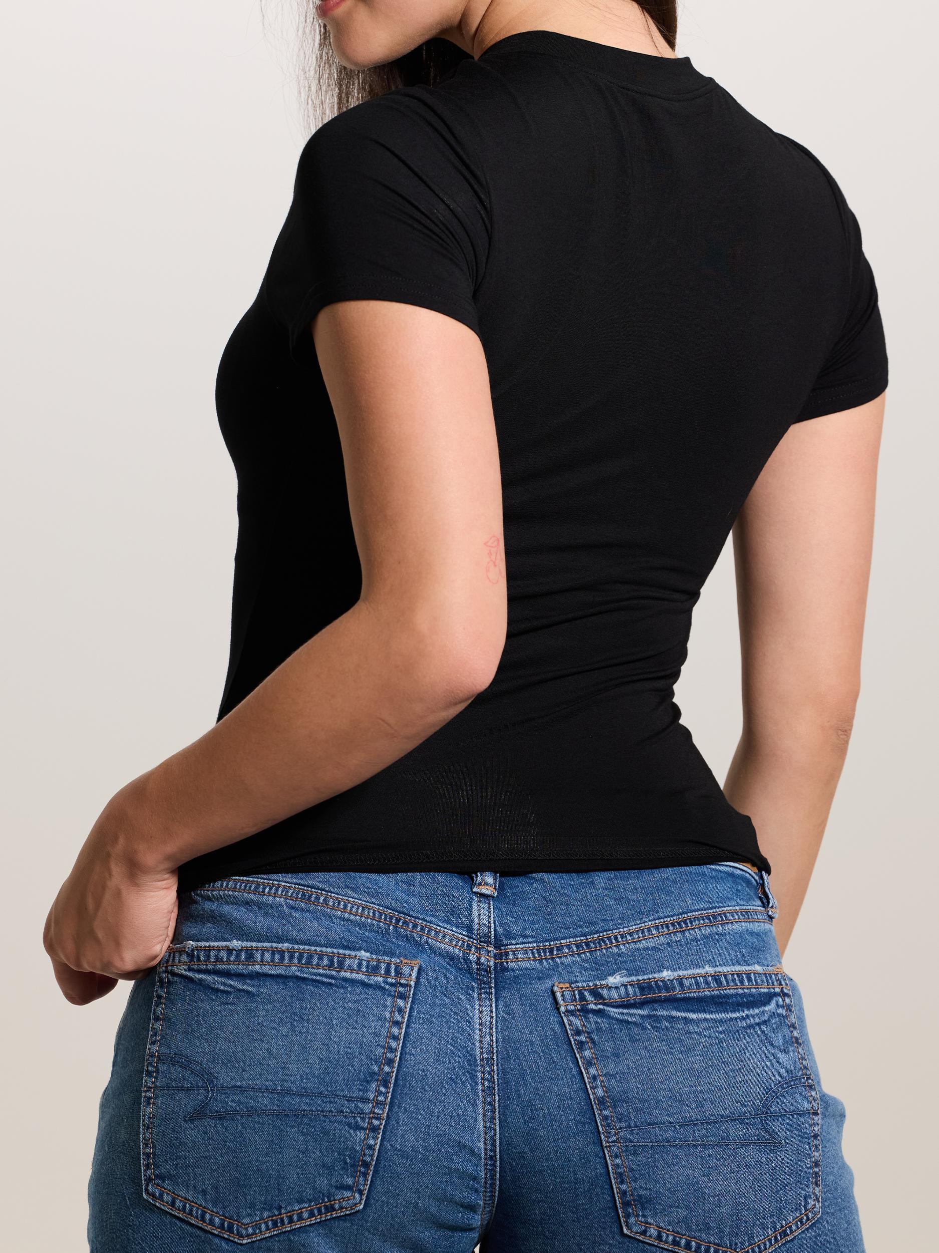 Solid Crew Neck Braless T-Shirt Product Image