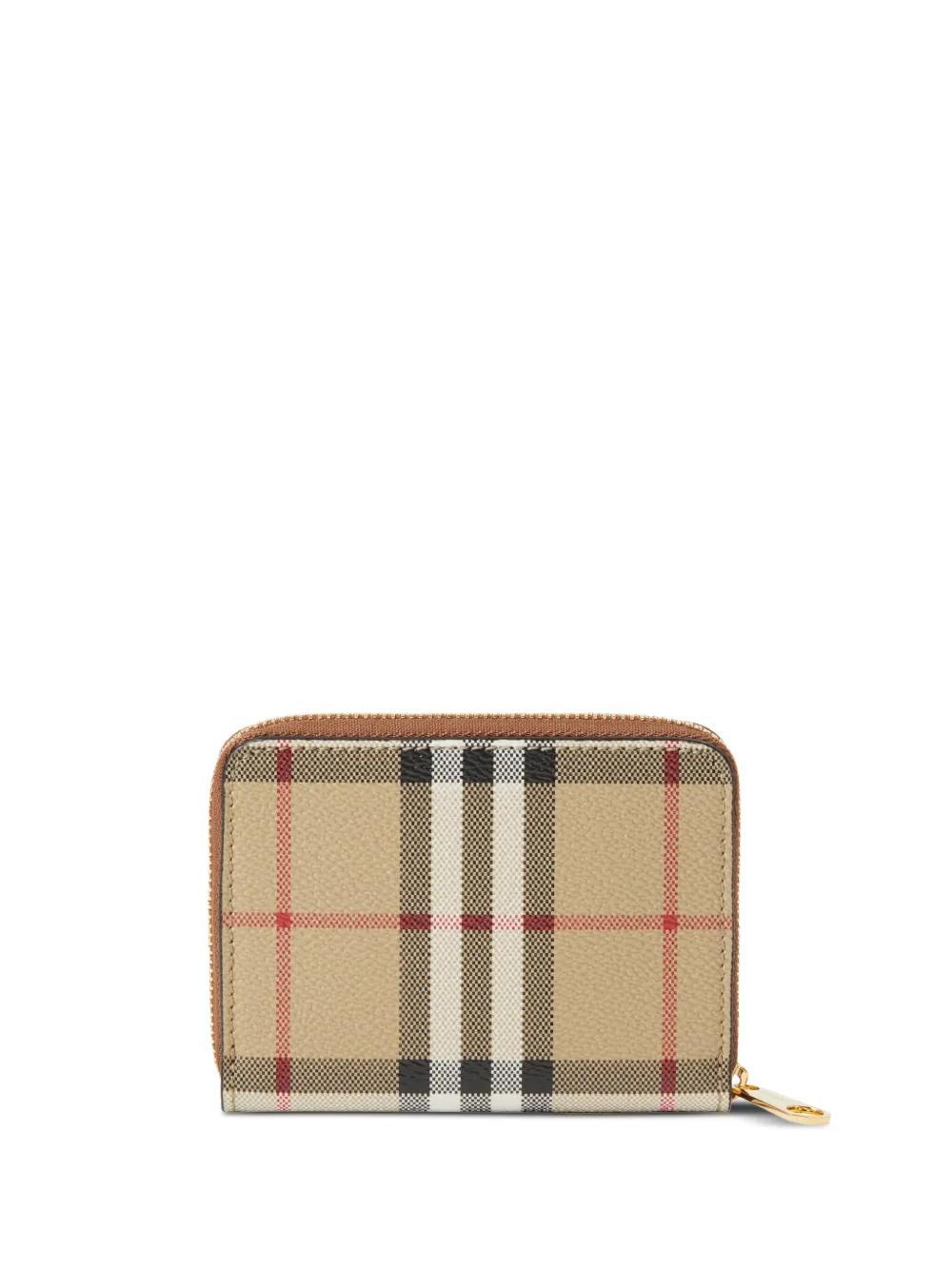 BURBERRY Vintage Check Leather Wallet In Neutrals Product Image