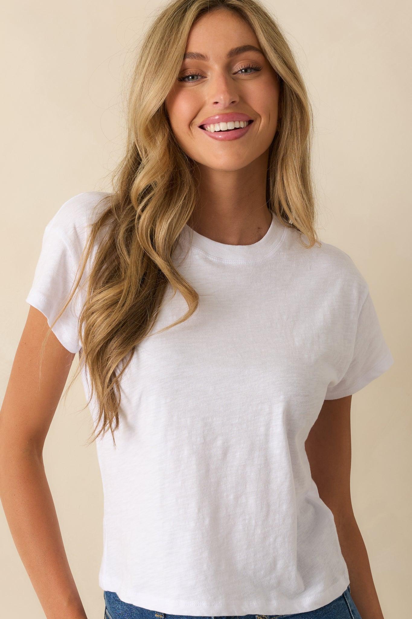 Z Supply Modern White Cotton Slub Tee Product Image