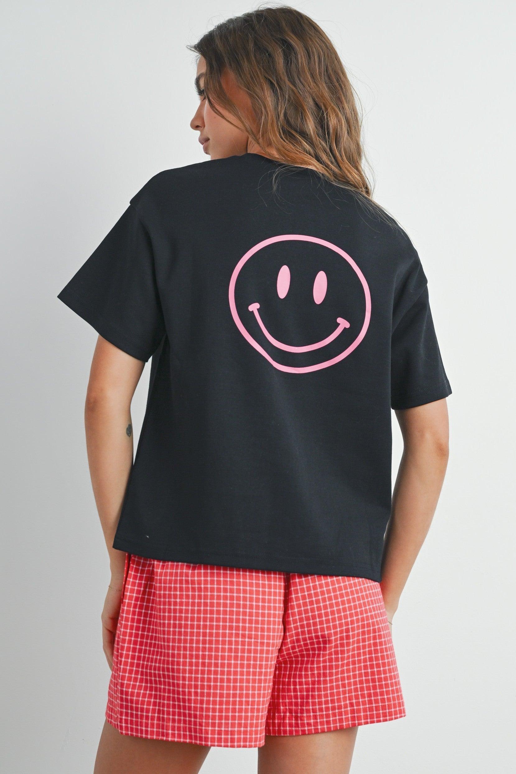 Smile Print T-shirt Product Image