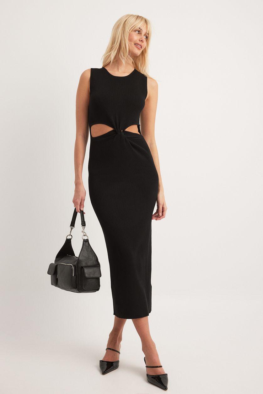 Knitted Cut Out Midi Dress Product Image
