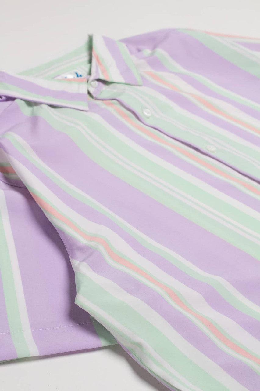 Lavender Striped Button Up Shirt Product Image