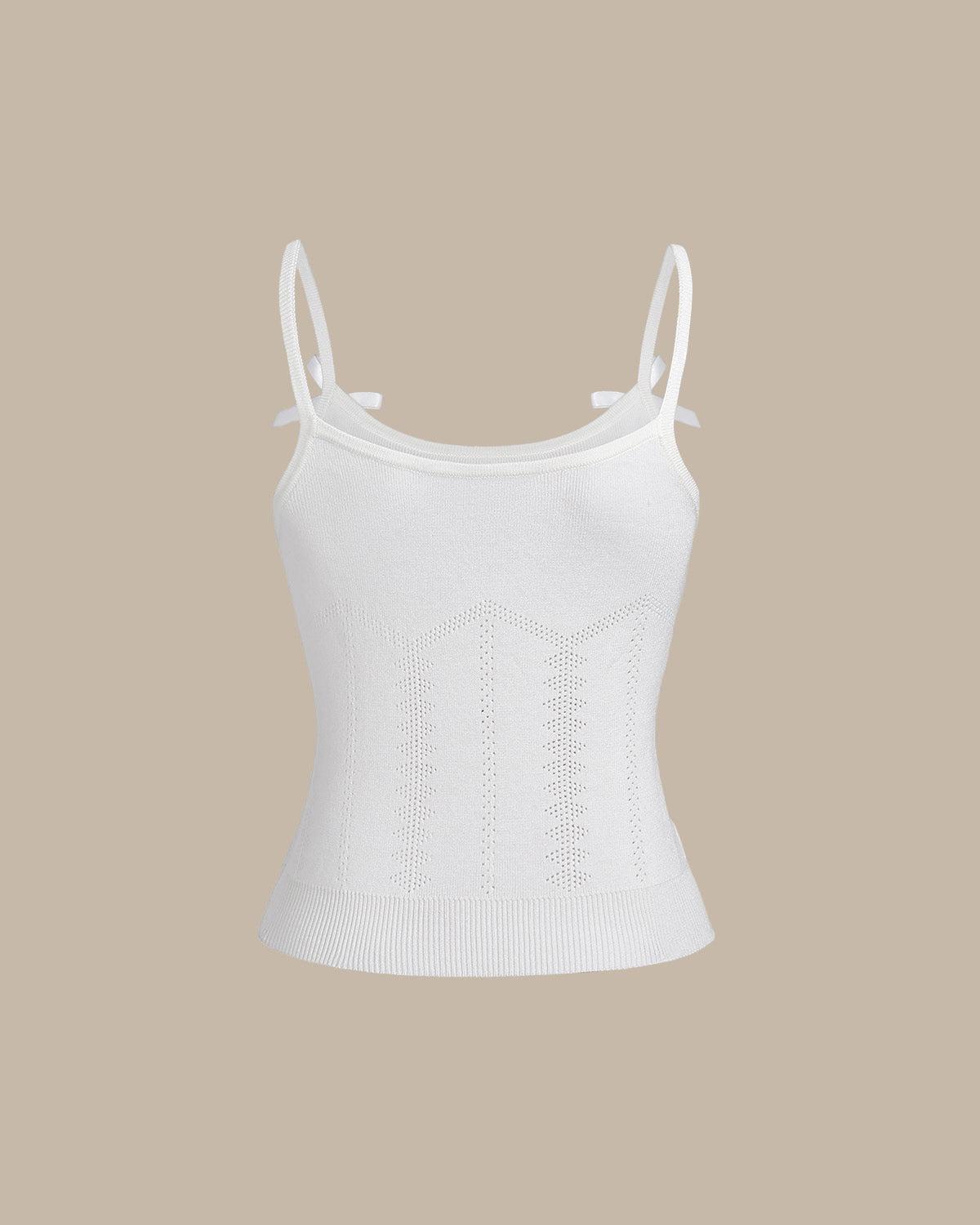 Bettydress - White Bowknot Cami Top Product Image