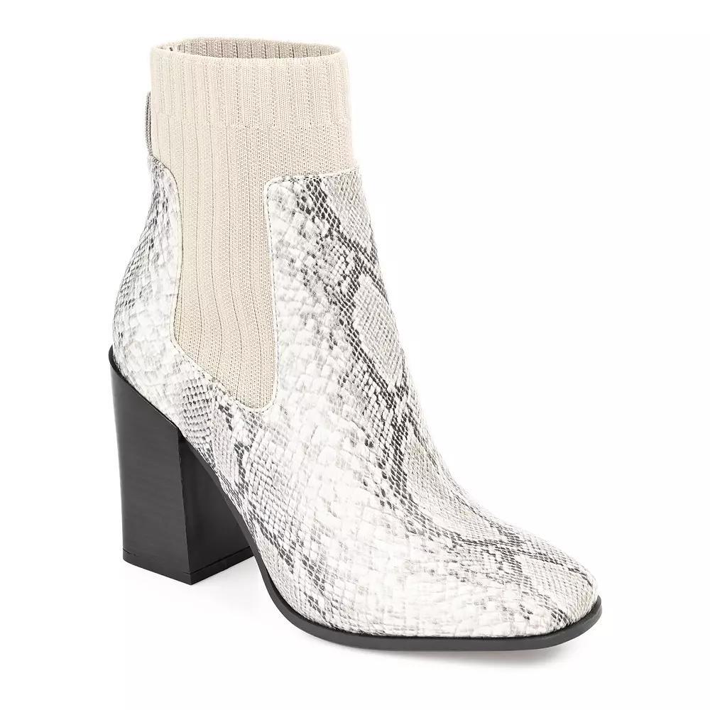 Journee Adalia Tru Comfort Foam™ Women's Block Heel Ankle Boots, Size: 8.5, Snake Product Image