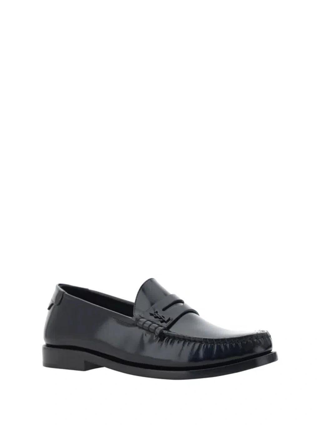 SAINT LAURENT Black Leather Loafer Product Image