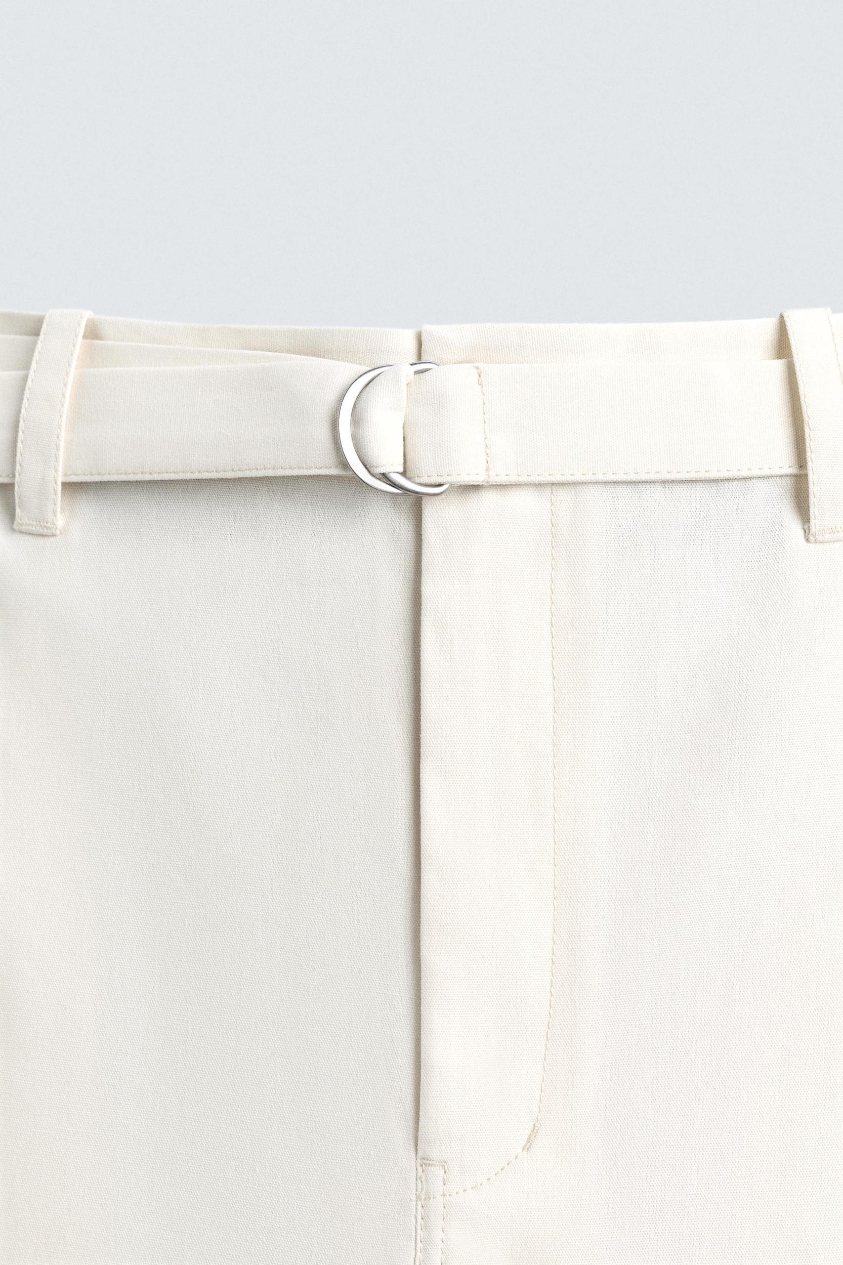 BELTED TEXTURED SHORTS Product Image