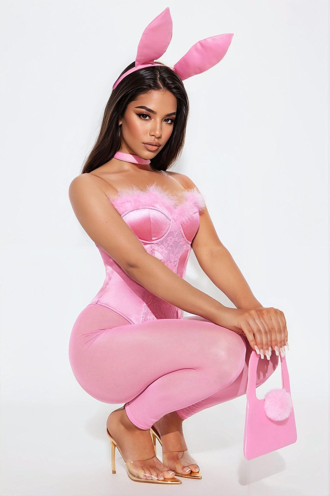 Cutest Sexy Bunny 5 Piece Costume Set - Pink Product Image