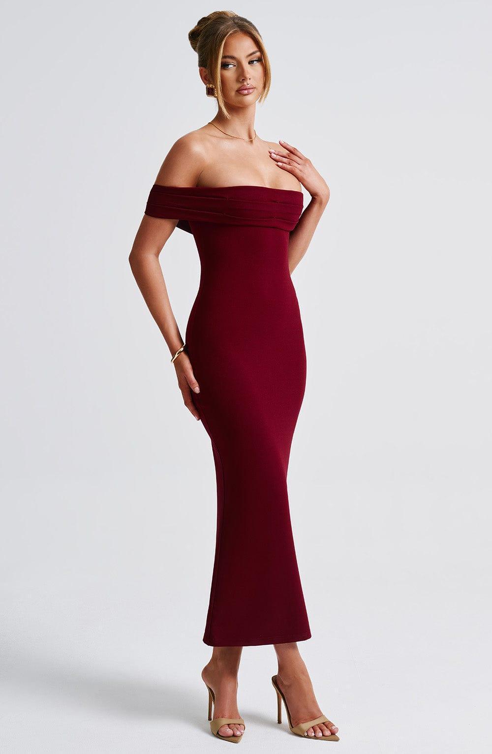 Bex Midi Dress - Burgundy Product Image