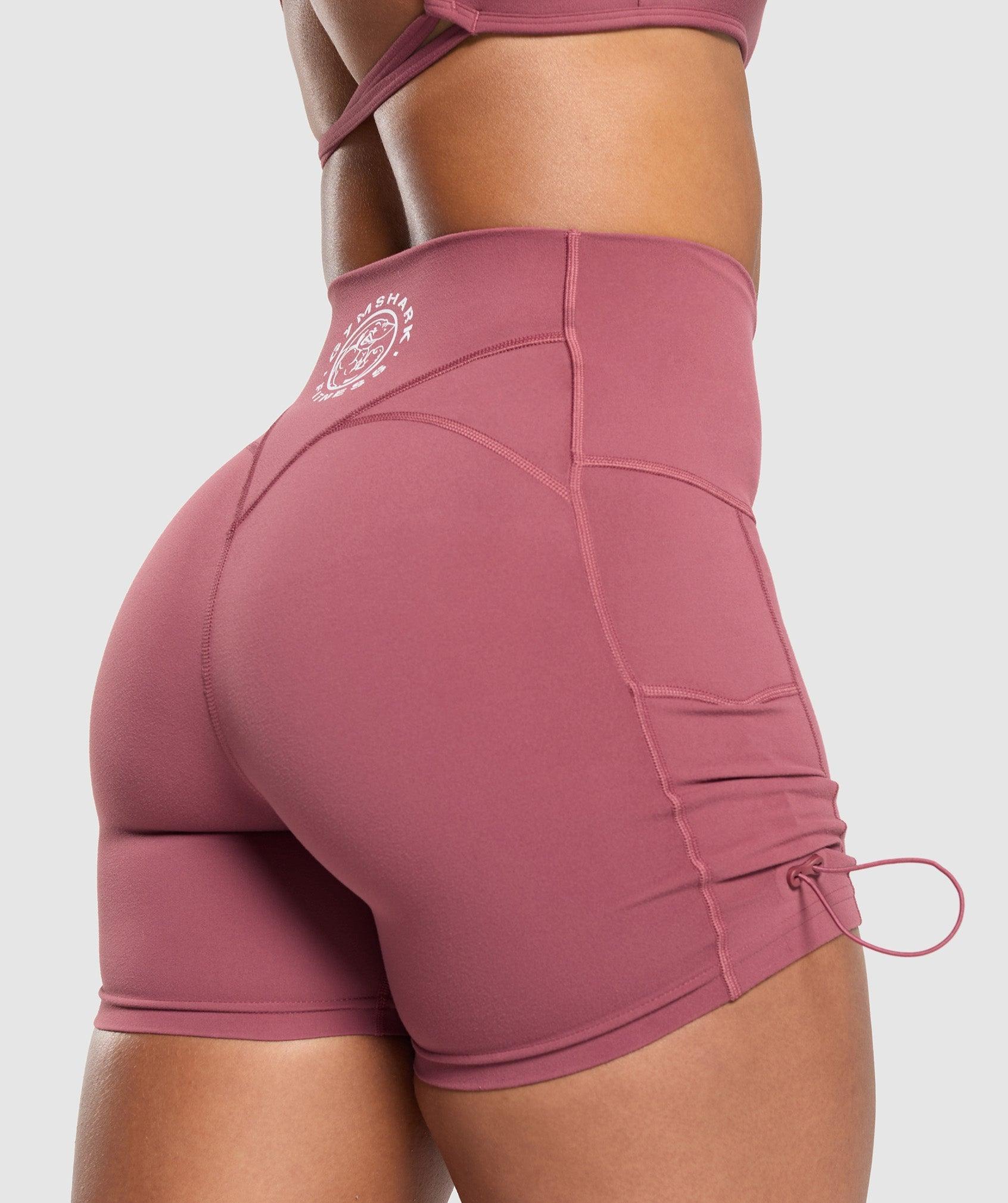 Gymshark Legacy Logo Tight Shorts - Washed Berry Pink Female Product Image