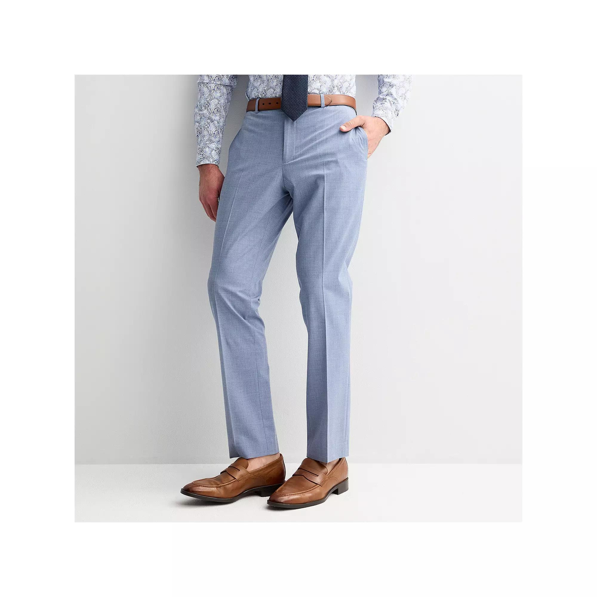 Men's Apt. 9® Premier Flex Performance Slim-Fit Washable Suit Pants, Size: 38 X 32, Blue Plaid Product Image