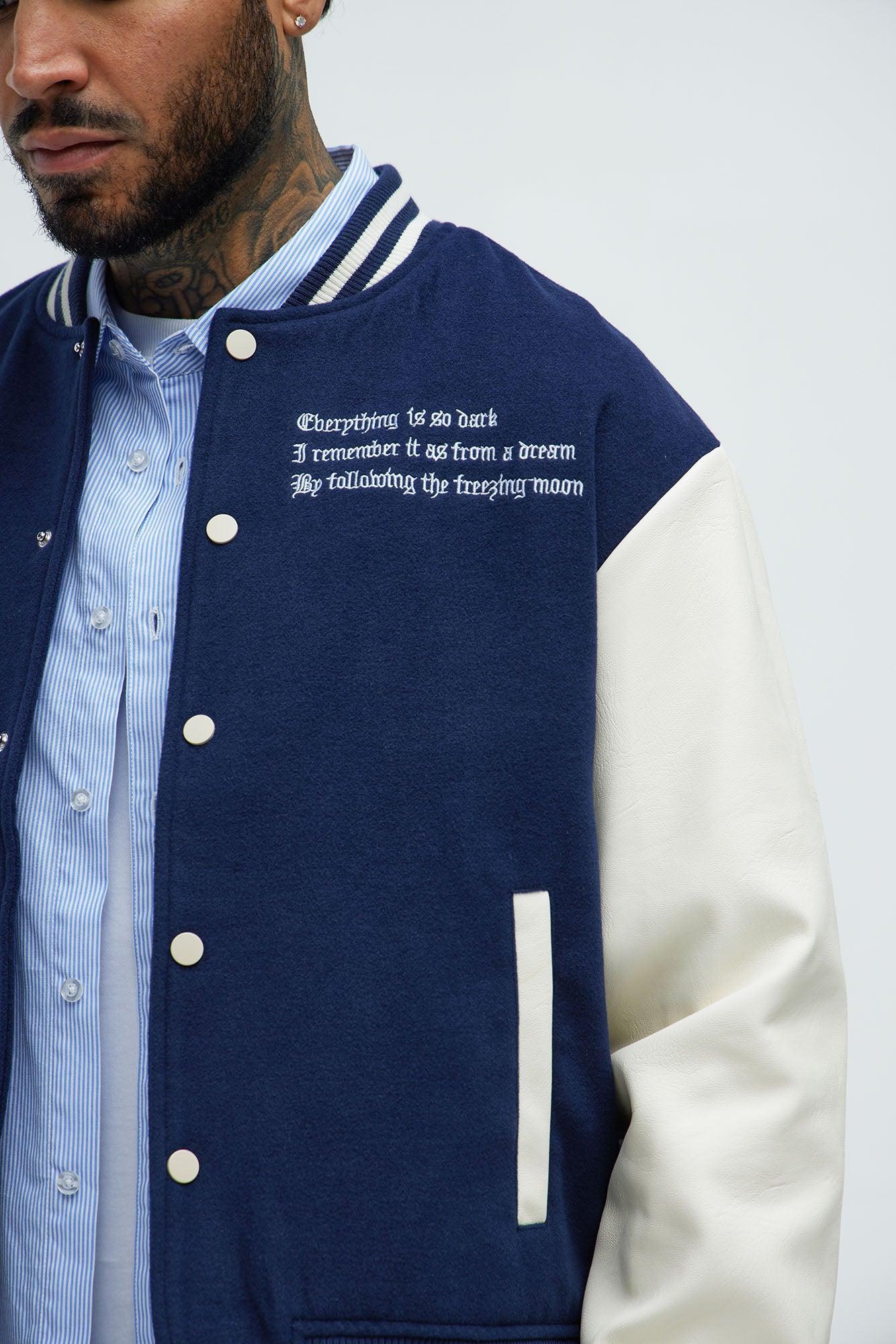 Dark Harvest Varsity Jacket - Navy Product Image