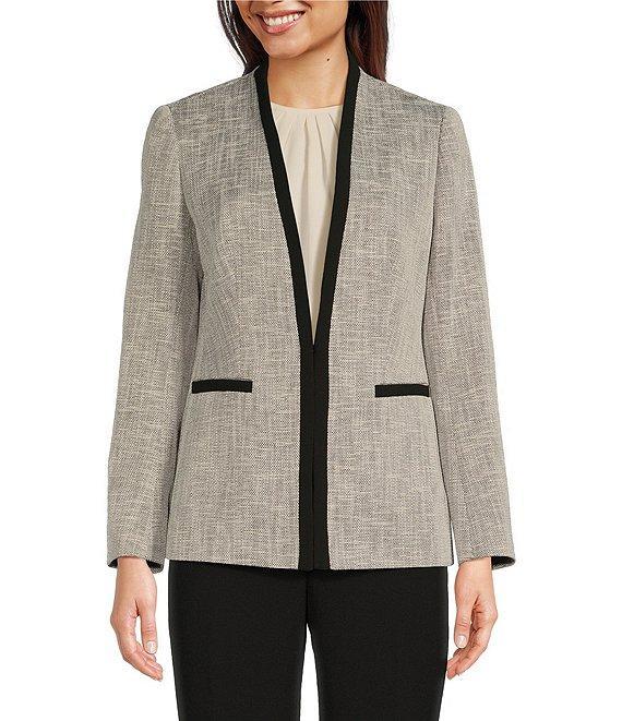 Anne Klein Boucle Open Front Long Sleeve Jacket Product Image