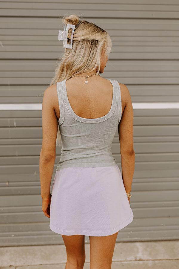 Summer Basic Ribbed Reversible Tank in Grey Product Image