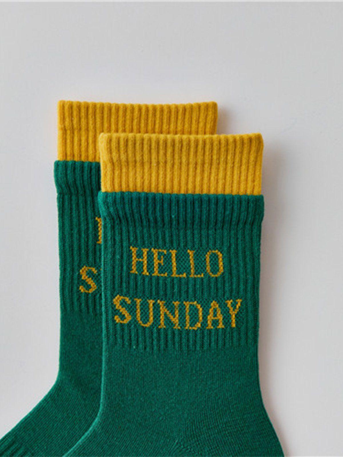 "HELLO SUNDAY" Socks Product Image