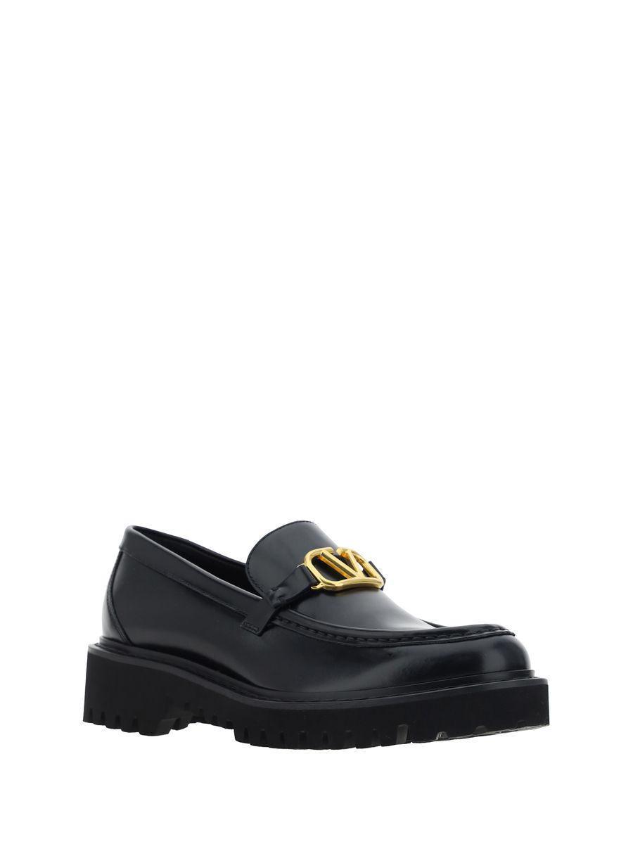 VALENTINO GARAVANI Valentino Vlogo Signature Leather Loafer In Black Product Image