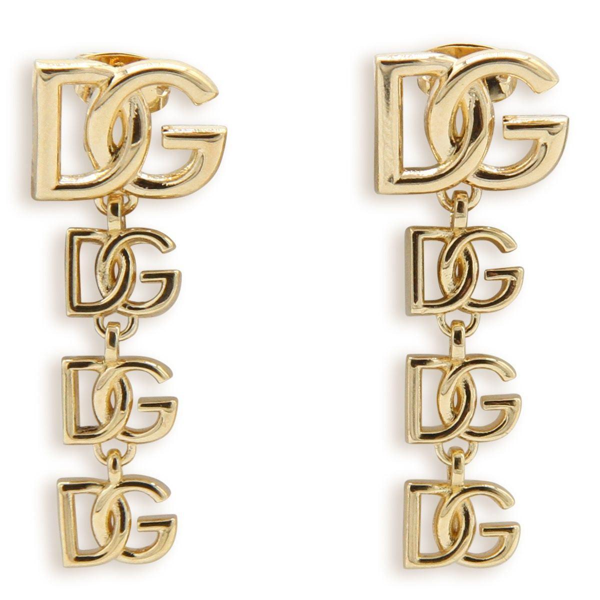 DOLCE & GABBANA Drop Earrings With Dg Logo In Gold Product Image