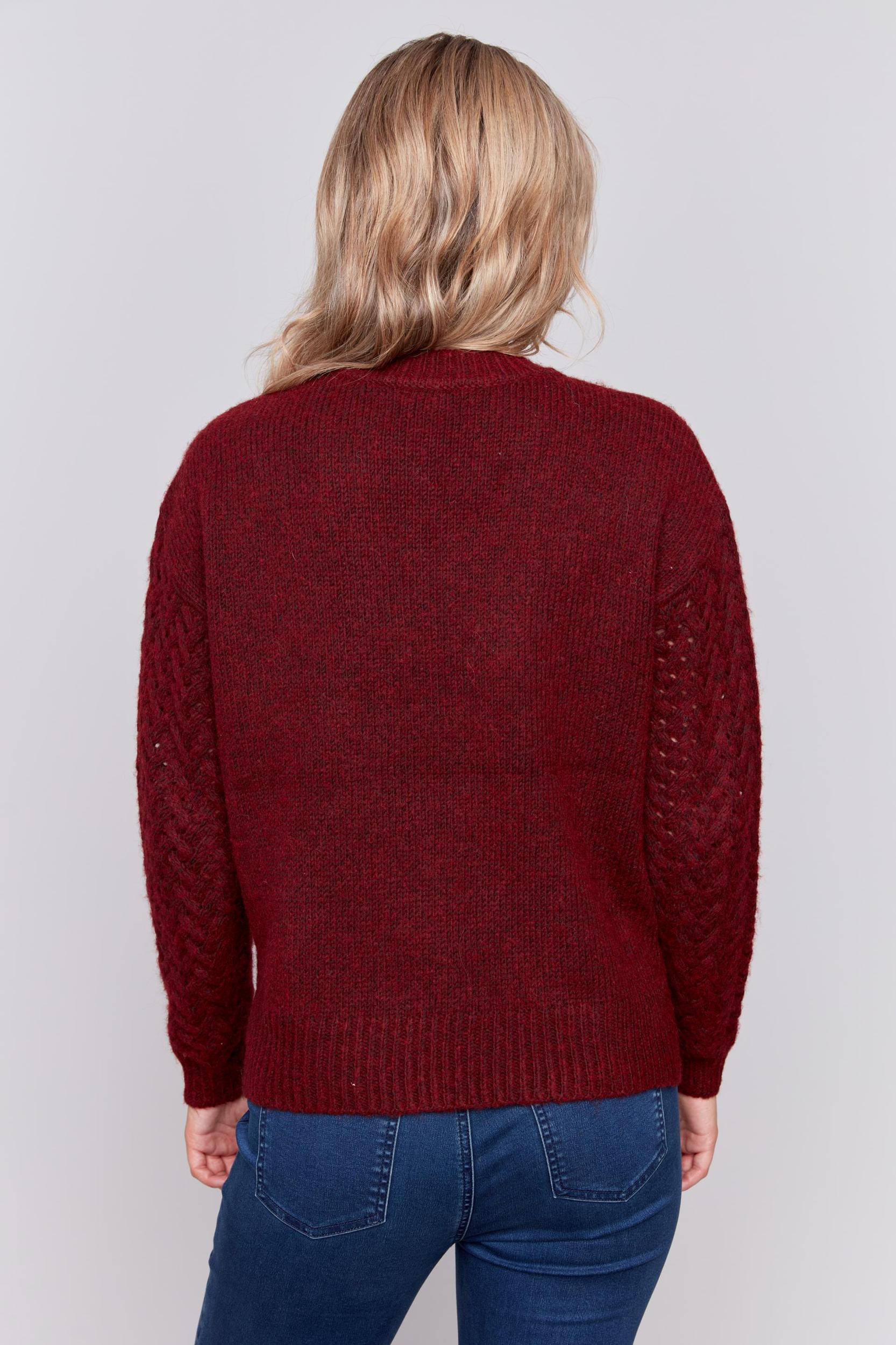 Crew-Neck Plushy Yarn Sweater Product Image