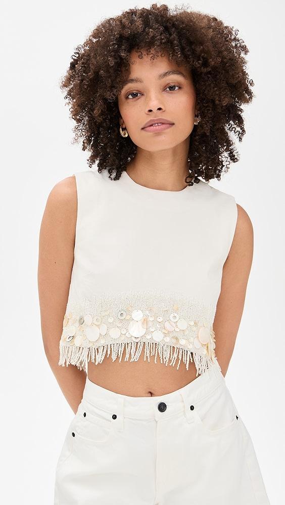 AMUR Antonella Shell Beaded Top | Shopbop Product Image