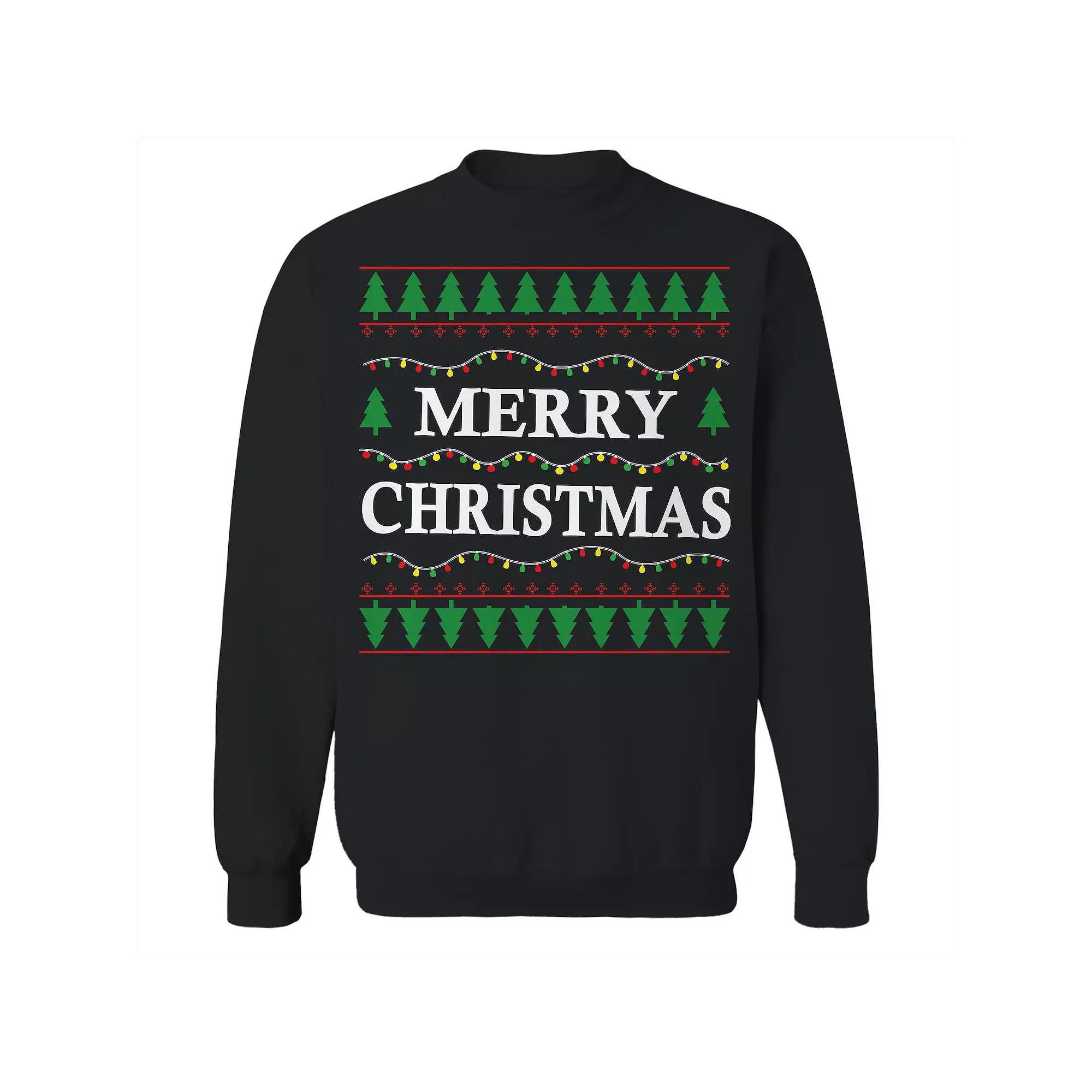 Men's Merry Tree Christmas Sweater Graphic Sweatshirt, Adult Unisex,  Product Image
