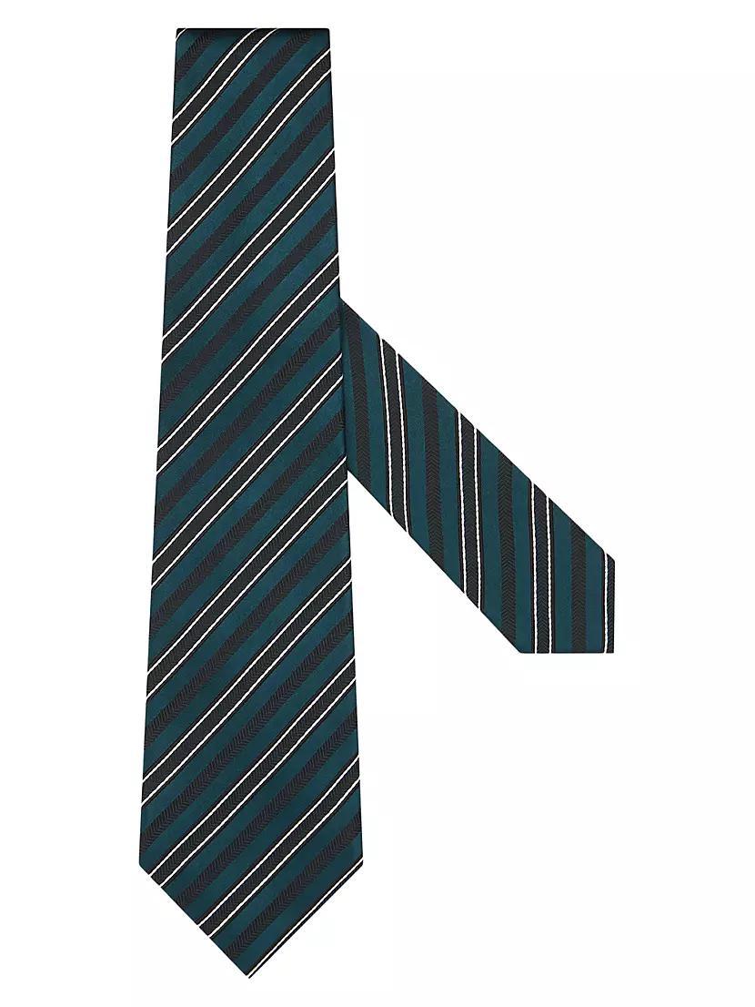 Striped Silk and Cotton Tie Product Image