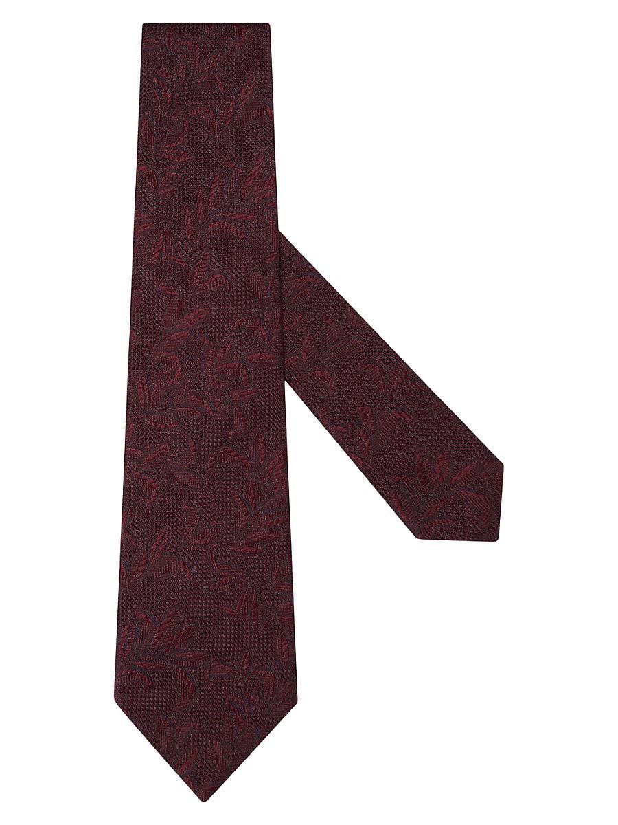 Mens Jacquard Leaf Silk Tie Product Image